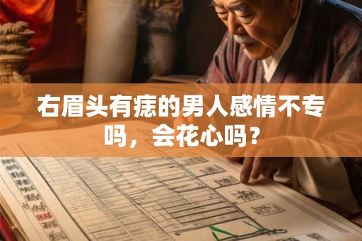 右眉头有痣的男人感情不专吗，会花心吗？