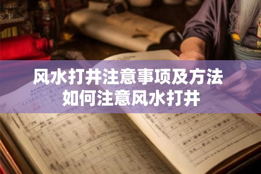 风水打井注意事项及方法 如何注意风水打井