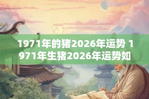 1971年的猪2026年运势 1971年生猪2026年运势如何 1971年的猪2026年运势 1971年生猪2026年运势如何
