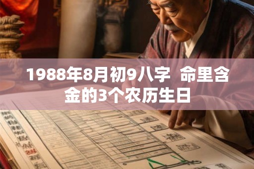1988年8月初9八字 命里含金的3个农历生日 1988年8月初9八字 命里含金的3个农历生日