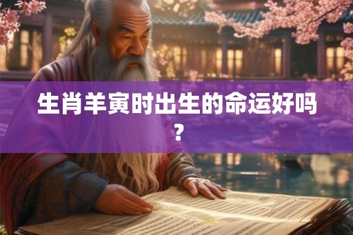 生肖羊寅时出生的命运好吗? 生肖羊寅时出生的命运好吗?