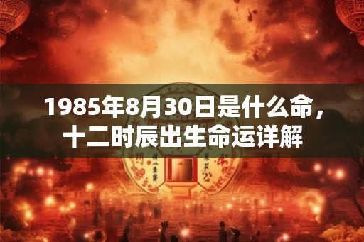 1985年8月30日是什么命，十二时辰出生命运详解