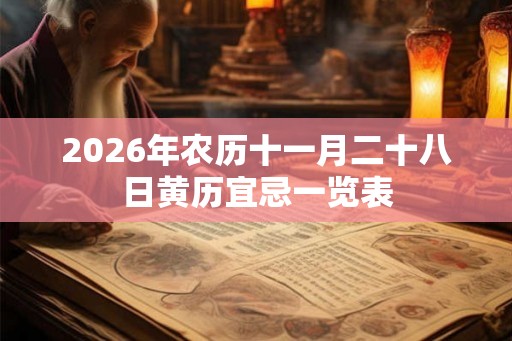 2026年农历十一月二十八日黄历宜忌一览表