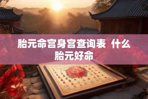 胎元命宫身宫查询表  什么胎元好命