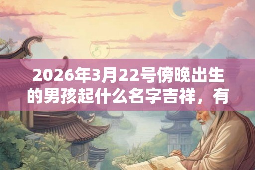 2026年3月22号傍晚出生的男孩起什么名字吉祥,有什么名字推荐? 2026年3月22号傍晚出生的男孩起什么名字吉祥,有什么名字推荐?