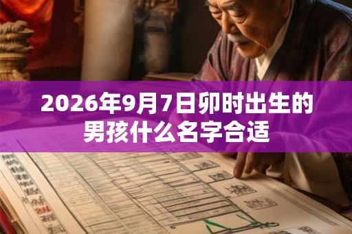 2026年9月7日卯时出生的男孩什么名字合适