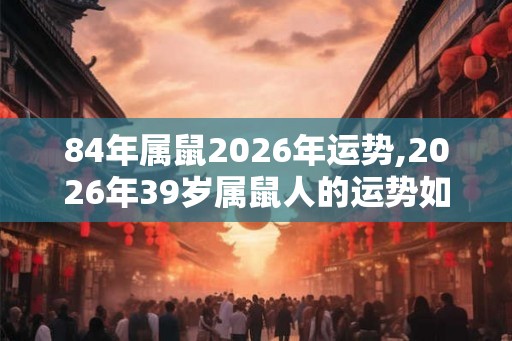 84年属鼠2026年运势,2026年39岁属鼠人的运势如何
