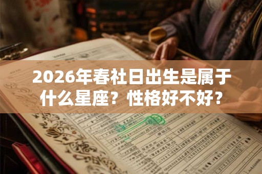 2026年春社日出生是属于什么星座？性格好不好？