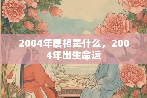 2004年属相是什么，2004年出生命运