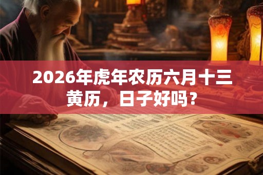 2026年虎年农历六月十三黄历，日子好吗？