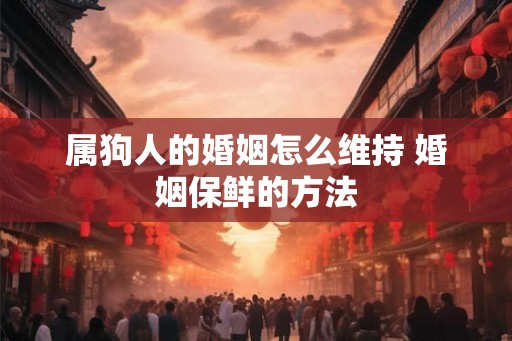 属狗人的婚姻怎么维持 婚姻保鲜的方法