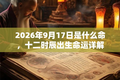 2026年9月17日是什么命，十二时辰出生命运详解