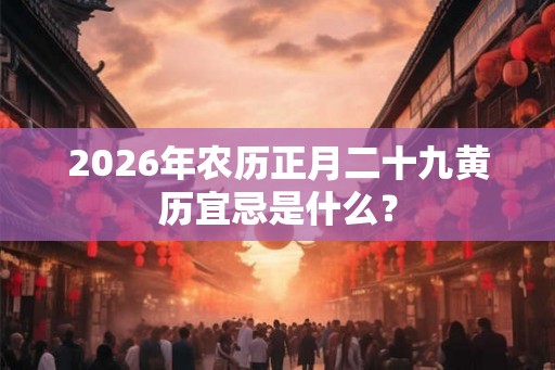 2026年农历正月二十九黄历宜忌是什么？