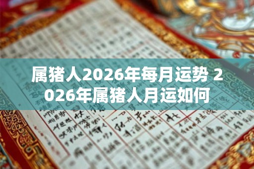 属猪人2026年每月运势 2026年属猪人月运如何