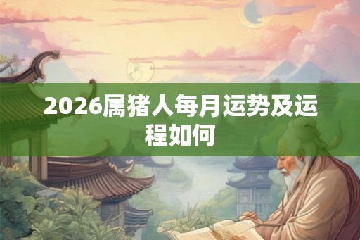 2026属猪人每月运势及运程如何