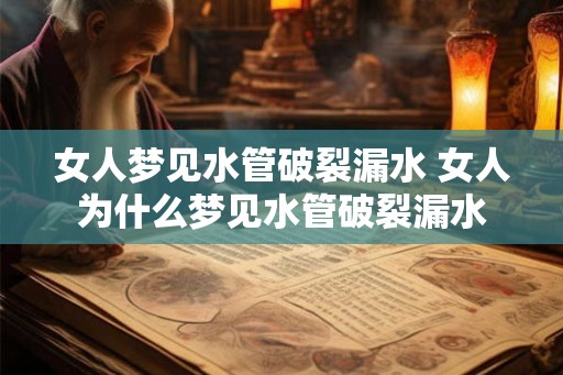 女人梦见水管破裂漏水 女人为什么梦见水管破裂漏水