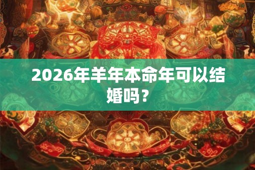 2026年羊年本命年可以结婚吗？