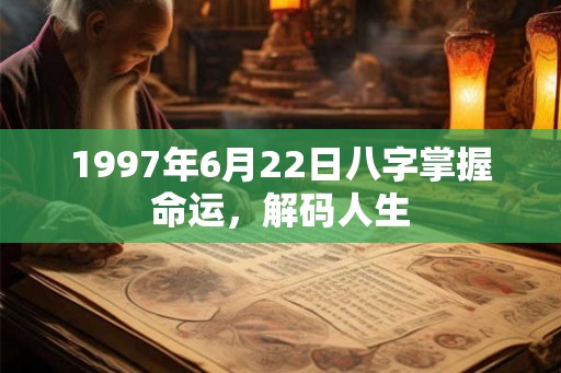 1997年6月22日八字掌握命运，解码人生