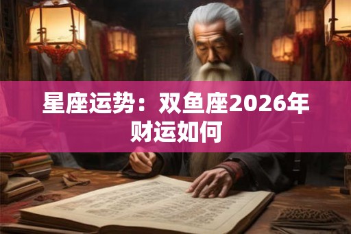 星座运势：双鱼座2026年财运如何