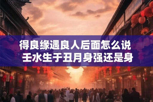 得良缘遇良人后面怎么说  壬水生于丑月身强还是身弱