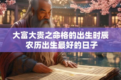 大富大贵之命格的出生时辰 农历出生最好的日子