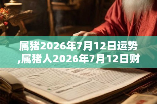 属猪2026年7月12日运势,属猪人2026年7月12日财运,生肖猪2026年7月12日运势