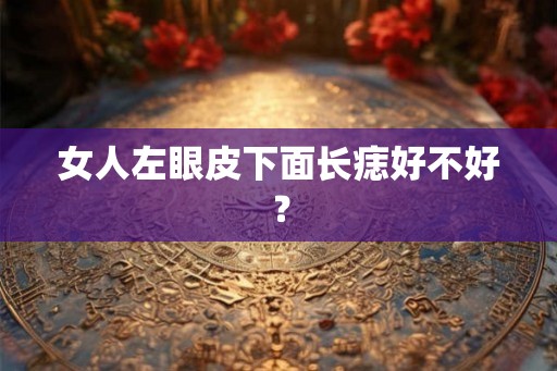 女人左眼皮下面长痣好不好？