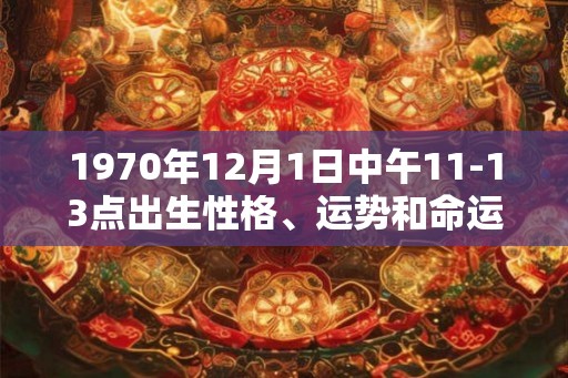 1970年12月1日中午11-13点出生性格、运势和命运