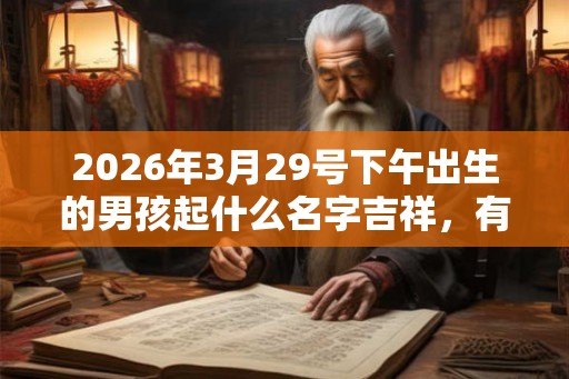 2026年3月29号下午出生的男孩起什么名字吉祥,有什么名字推荐? 2026年3月29号下午出生的男孩起什么名字吉祥,有什么名字推荐?