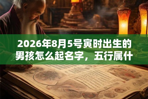 2026年8月5号寅时出生的男孩怎么起名字，五行属什么