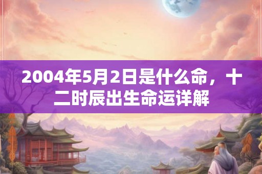 2004年5月2日是什么命，十二时辰出生命运详解