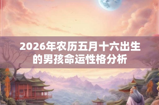 2026年农历五月十六出生的男孩命运性格分析