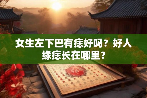 女生左下巴有痣好吗？好人缘痣长在哪里？