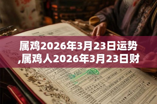 属鸡2026年3月23日运势,属鸡人2026年3月23日财运,生肖鸡2026年3月23日运势