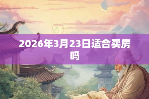 2026年3月23日适合买房吗