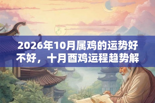 2026年10月属鸡的运势好不好，十月酉鸡运程趋势解说
