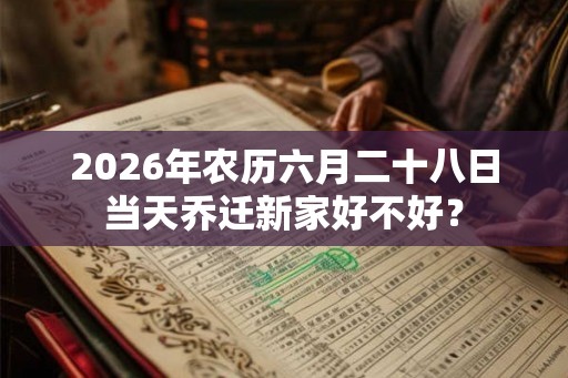 2026年农历六月二十八日当天乔迁新家好不好？