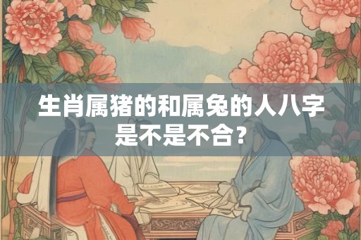 生肖属猪的和属兔的人八字是不是不合？