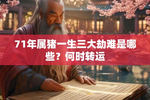 71年属猪一生三大劫难是哪些？何时转运