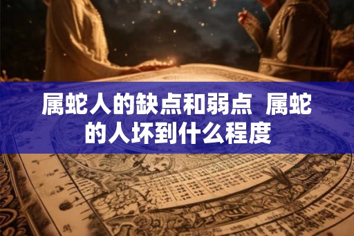 属蛇人的缺点和弱点  属蛇的人坏到什么程度