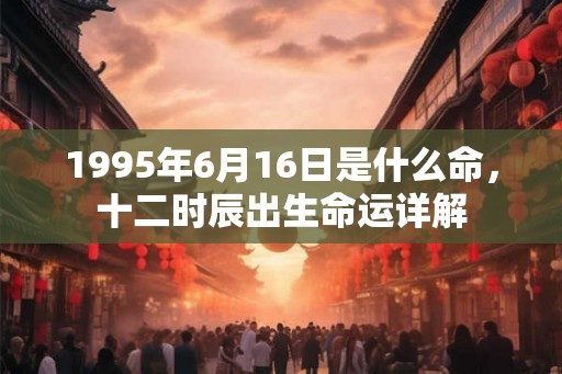 1995年6月16日是什么命，十二时辰出生命运详解