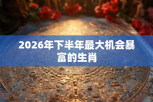 2026年下半年最大机会暴富的生肖