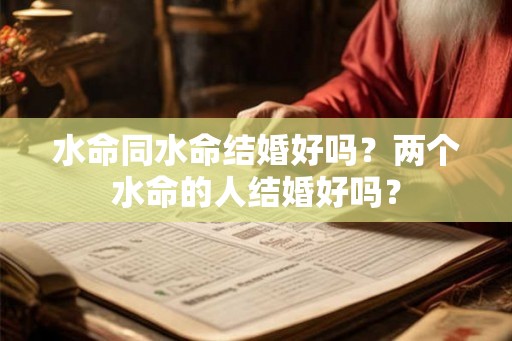水命同水命结婚好吗?两个水命的人结婚好吗? 水命同水命结婚好吗?两个水命的人结婚好吗?
