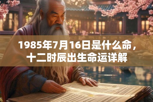 1985年7月16日是什么命，十二时辰出生命运详解