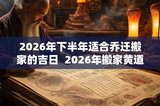 2026年下半年适合乔迁搬家的吉日  2026年搬家黄道吉日