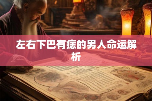 左右下巴有痣的男人命运解析
