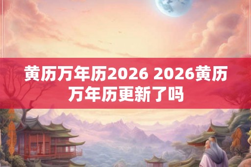 黄历万年历2026 2026黄历万年历更新了吗