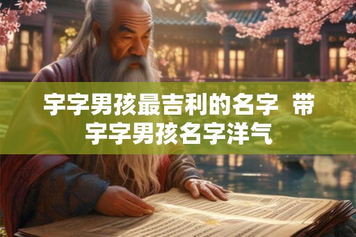 宇字男孩最吉利的名字 带宇字男孩名字洋气 宇字男孩最吉利的名字 带宇字男孩名字洋气