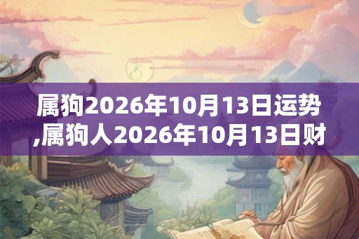 属狗2026年10月13日运势,属狗人2026年10月13日财运,生肖狗2026年10月13日运势 属狗2026年10月13日运势,属狗人2026年10月13日财运,生肖狗2026年10月13日运势
