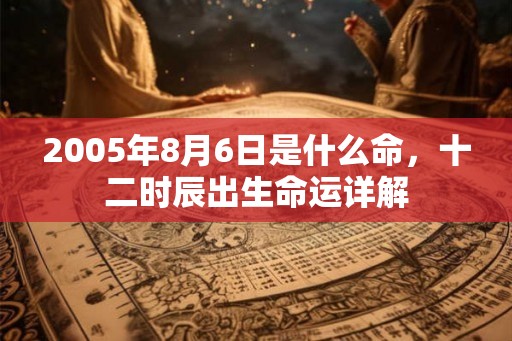 2005年8月6日是什么命，十二时辰出生命运详解